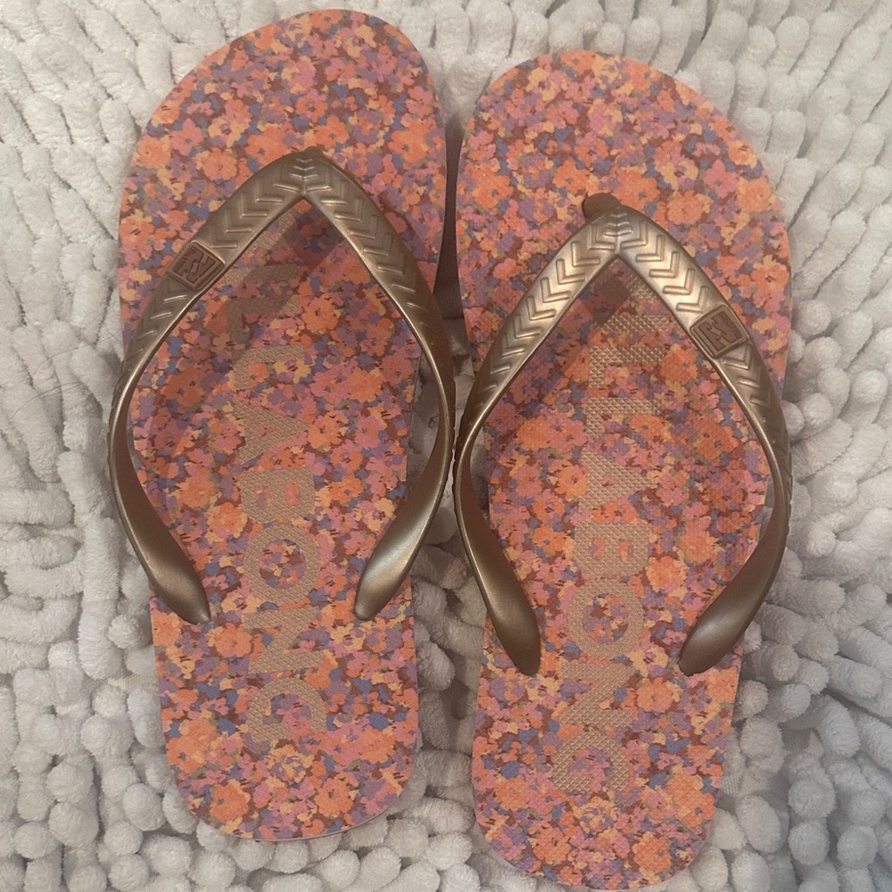 Women’s Floral Orange & Pink Foam Flip Flops